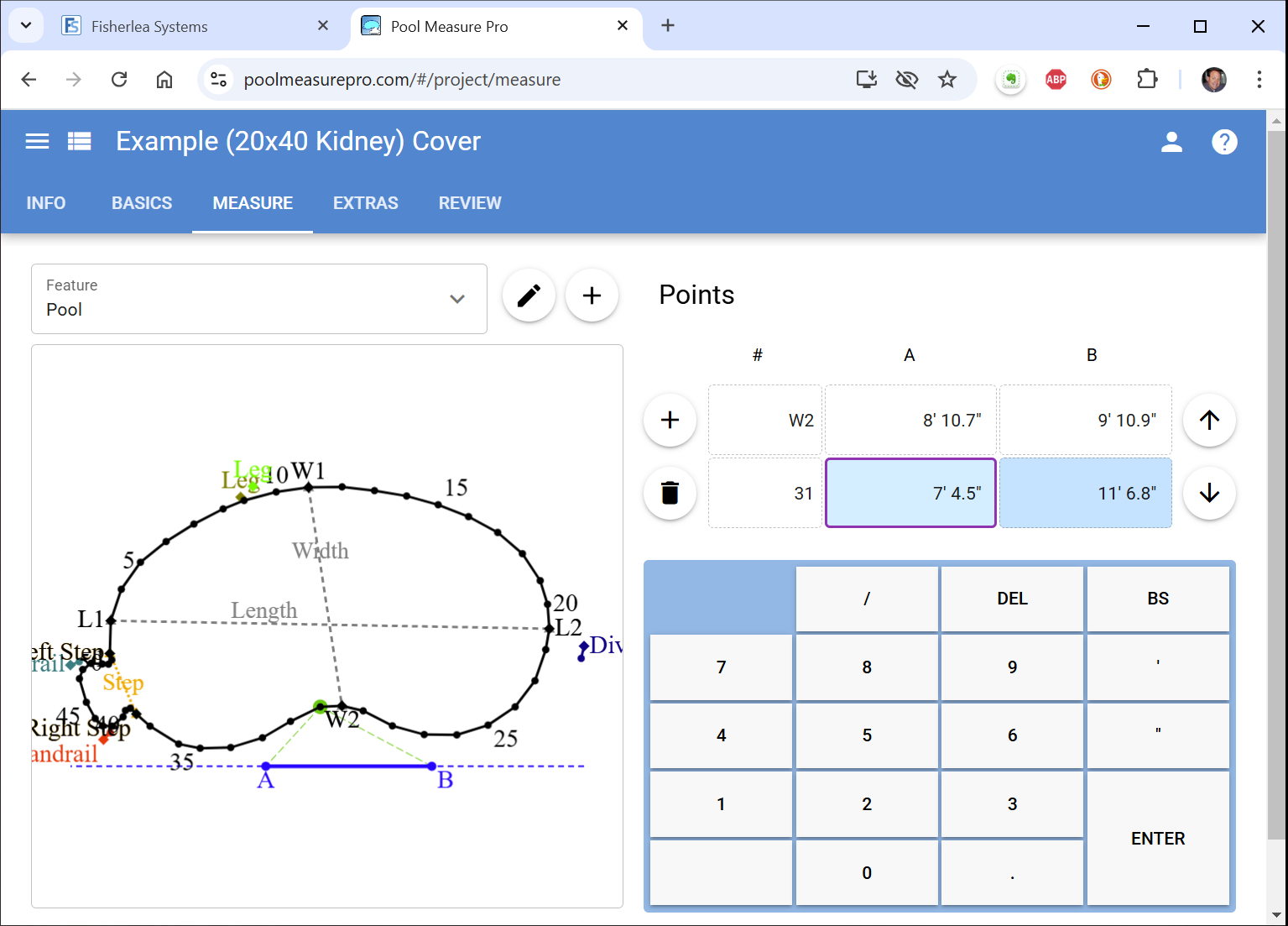 Pool Measure Pro (Web Edition) Screenshot